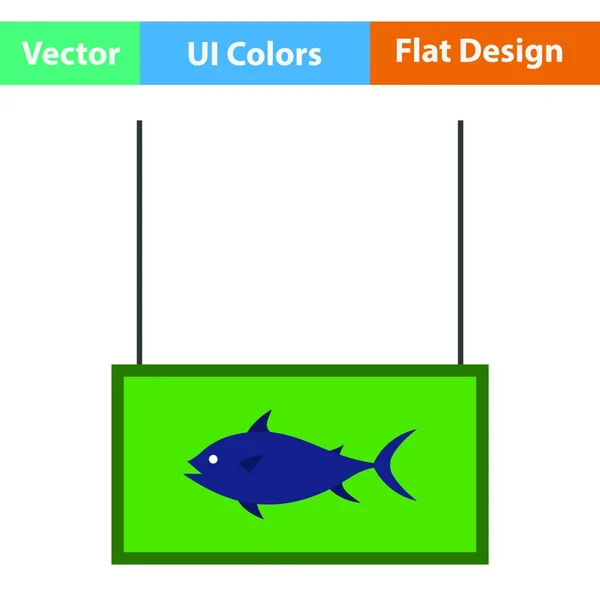 Знак Отдела Рыбного Рынка Плоский Дизайн Векторная Иллюстрация — стоковый вектор