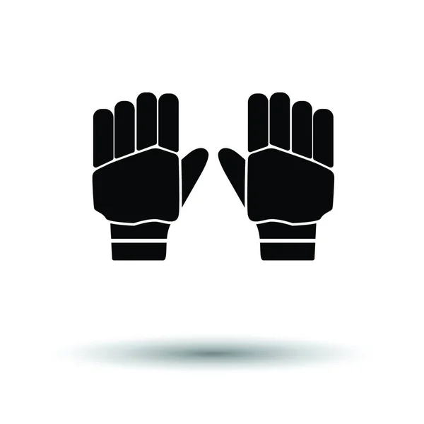 Ein Paar Cricket Handschuhe Weißer Hintergrund Mit Schattendesign Vektorillustration — Stockvektor