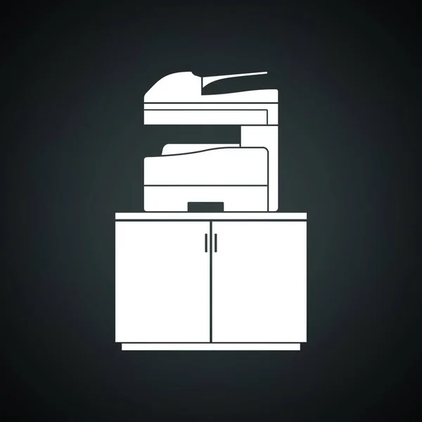 Αντιγραφή Εικονιδίου Μηχανής Μαύρο Φόντο Λευκό Εικονογράφηση Διανύσματος — Διανυσματικό Αρχείο