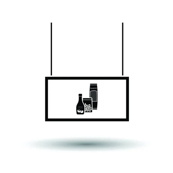 Icona Del Reparto Drogheria Sfondo Nero Con Bianco Illustrazione Vettoriale — Vettoriale Stock