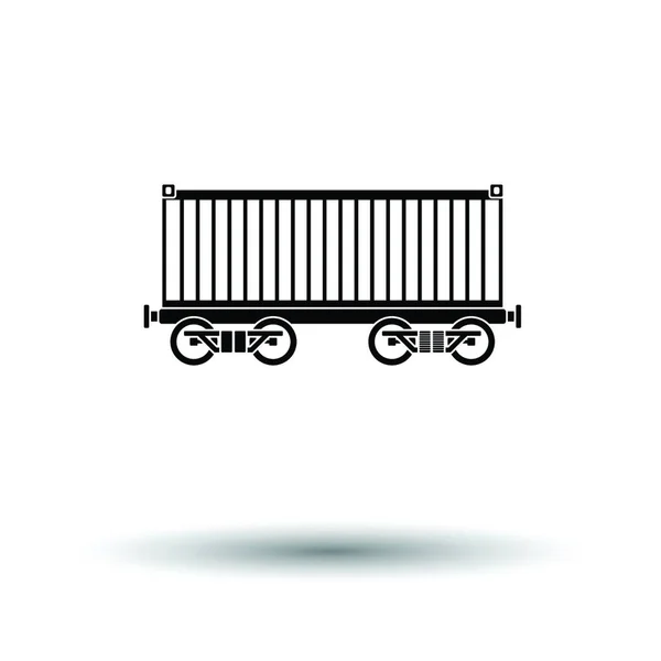 Icono Contenedor Carga Ferroviaria Fondo Blanco Con Diseño Sombra Ilustración — Vector de stock