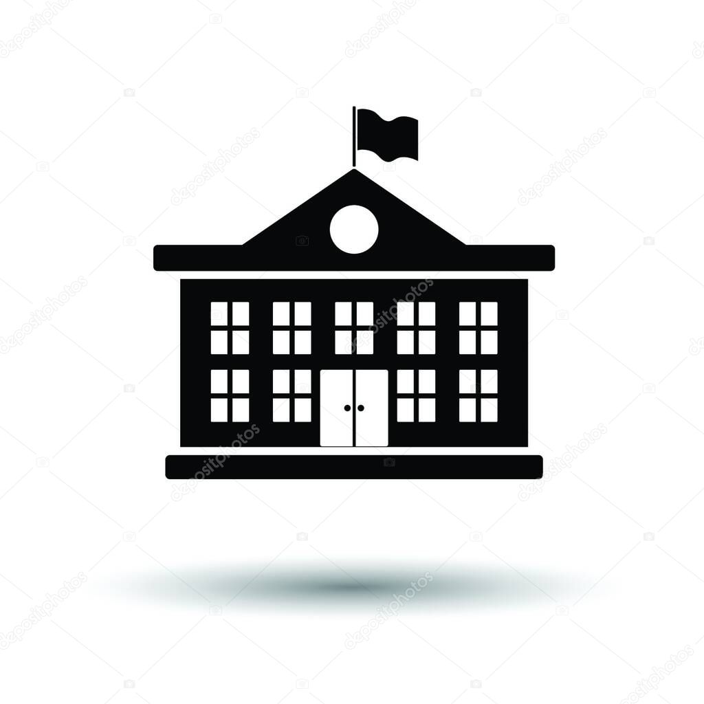Icono Del Edificio Escolar Fondo Blanco Con Diseño Sombra Ilustración  Vector de stock por ©PantherMediaSeller 352491280, image size:1024x1024