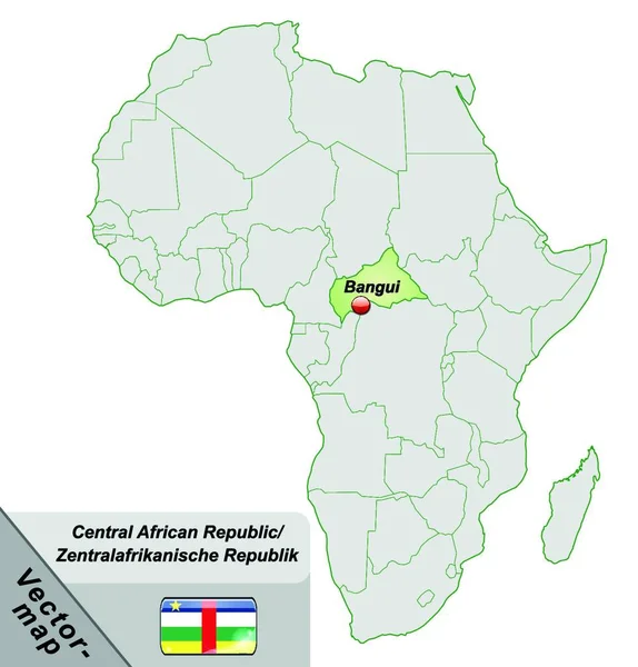 República Centro Africana África Como Mapa Ilha Verde Pastel Graças — Vetor de Stock