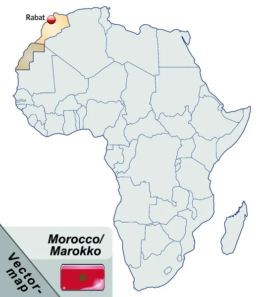Maroc Afrique Comme Carte Insulaire Pastellorange — Image vectorielle