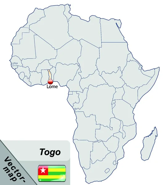 Togo Africa Island Map — Stock Vector
