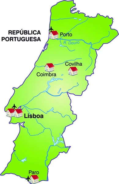 Mapa Moderno Design Contém Todas Informações Topográficas Importantes —  Vetores de Stock