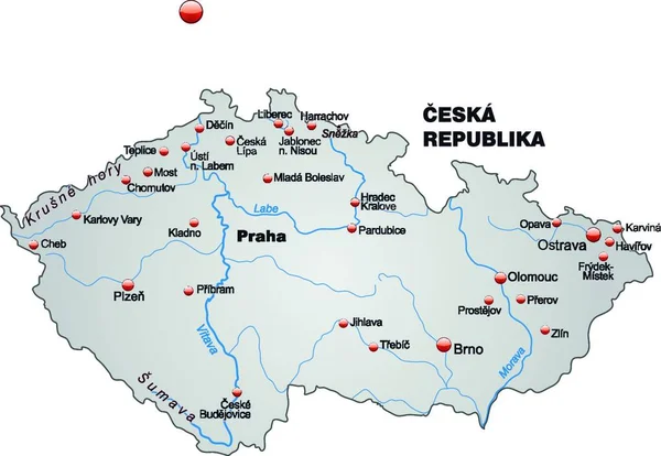 Térkép Modern Tartalmazza Összes Fontos Topográfiai Információt Kártya Azonnal Használható — Stock Vector