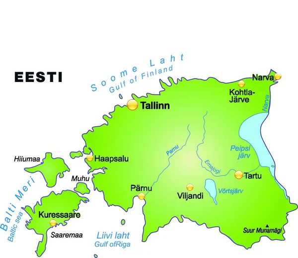 Mapa Moderní Obsahuje Všechny Důležité Topografické Informace Kartu Lze Použít — Stockový vektor