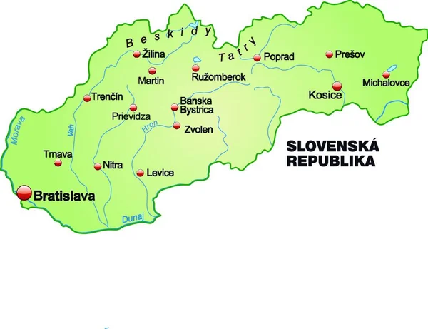 Mapa Moderní Obsahuje Všechny Důležité Topografické Informace Kartu Lze Použít — Stockový vektor