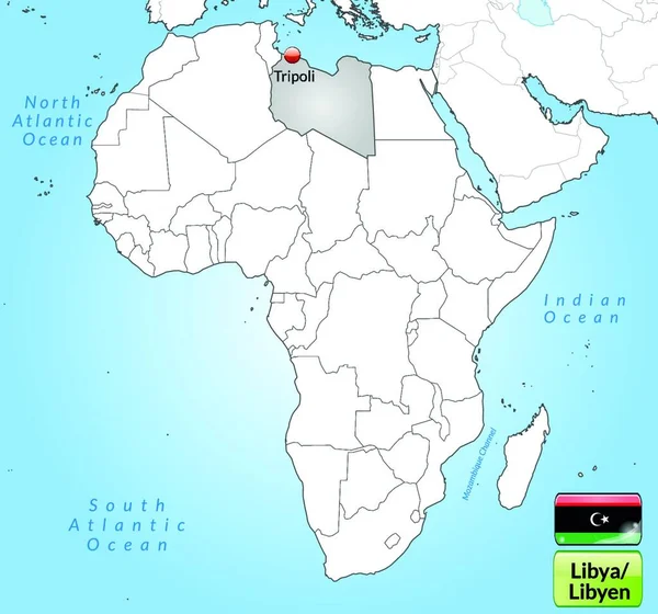 Libië Afrika Als Milieukaart Het Grijs Dankzij Het Aantrekkelijke Design — Stockvector