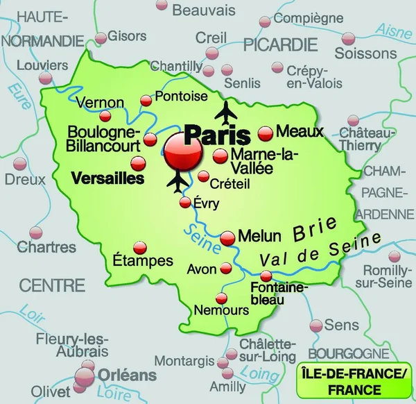 Otaczające Gatunki Regionu Ile France Francji — Wektor stockowy
