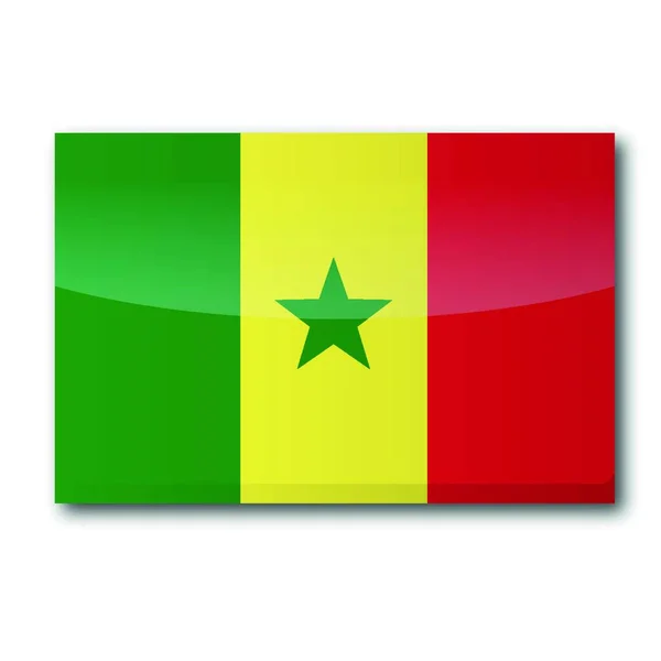 Senegalflagge Patriotismus Und Nationalflagge — Stockvektor