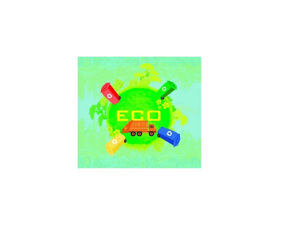 Ecology Card Design Segregation Garbage — Stock Vector