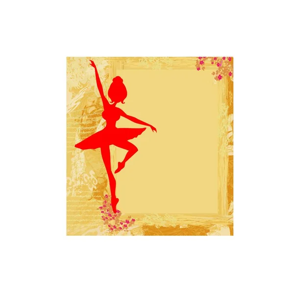 Beautiful Ballerina Background Grunge — Stock Vector