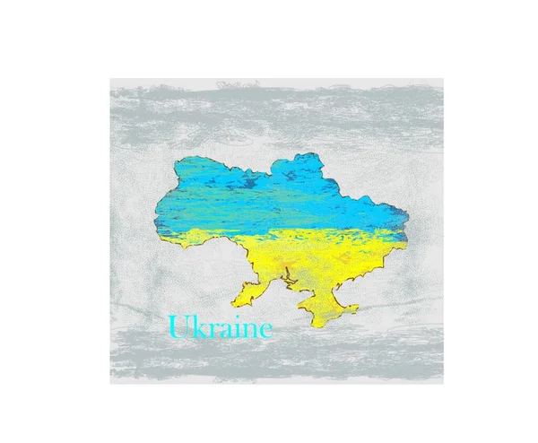 Мапа України Прапором Всередині — стоковий вектор