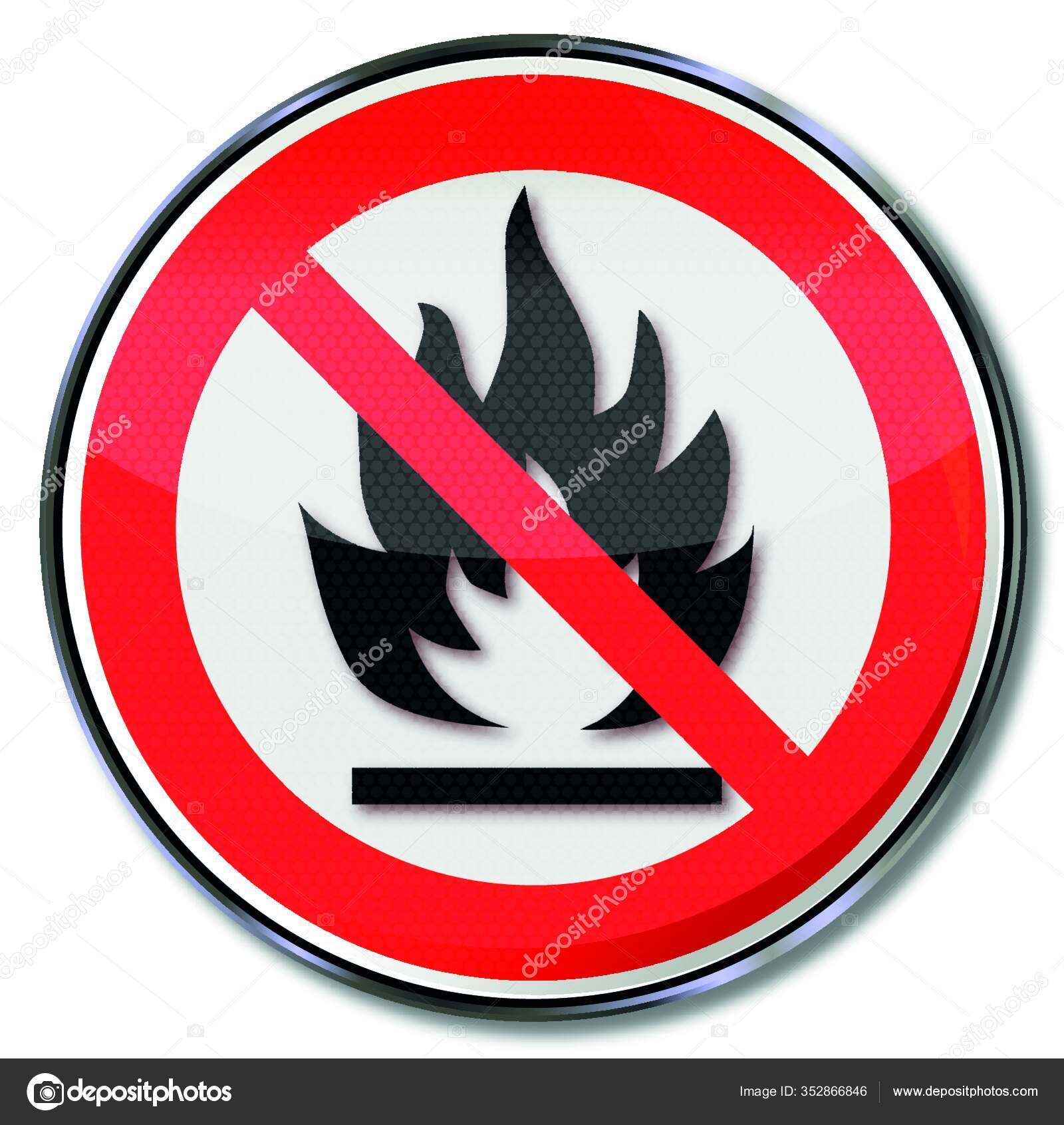 Prohibition Sign Open Fires Fire Pits Stock Vector Image by