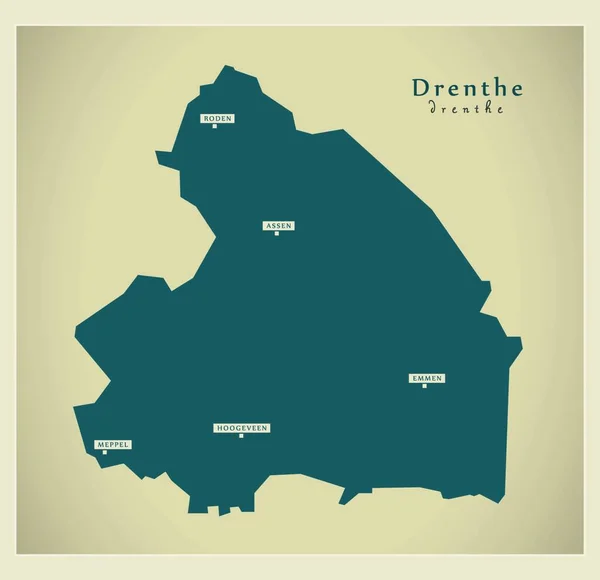 Mapa Moderno Drenthe —  Vetores de Stock