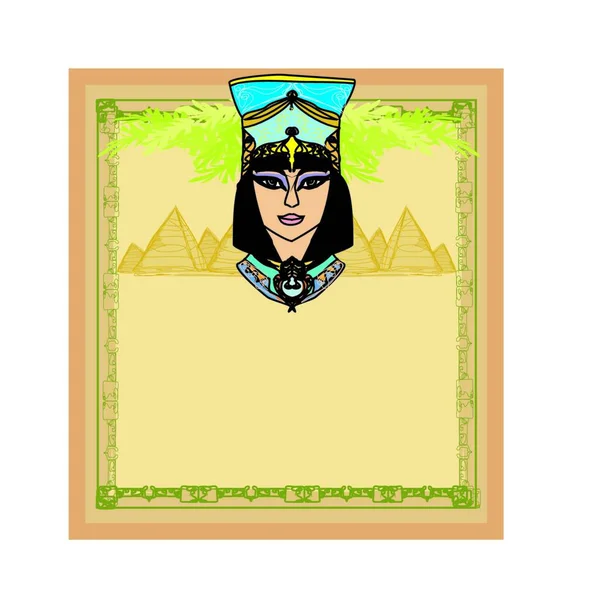 Египетская Королева Клеопатра Рамка — стоковый вектор