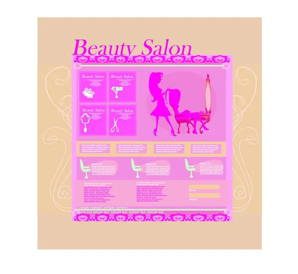 Beauty Style Website Template — Stock Vector