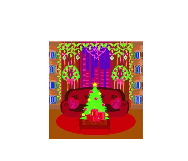 Salon Temps Noël — Image vectorielle