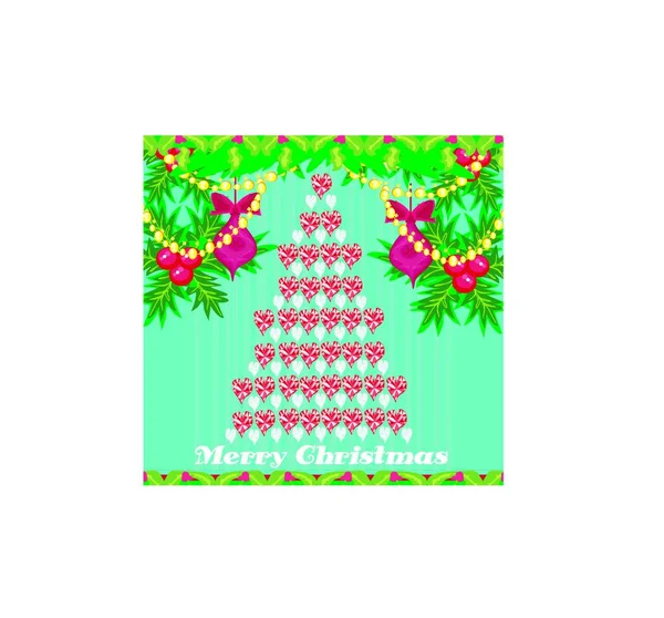 Cartão Abstrato Com Árvore Natal — Vetor de Stock