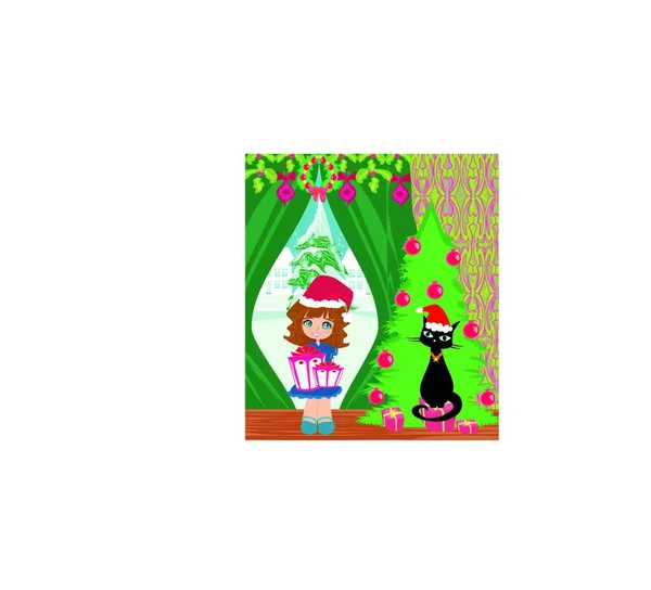 クリスマスや年末年始のカードのためのカラフルな背景 — ストックベクタ