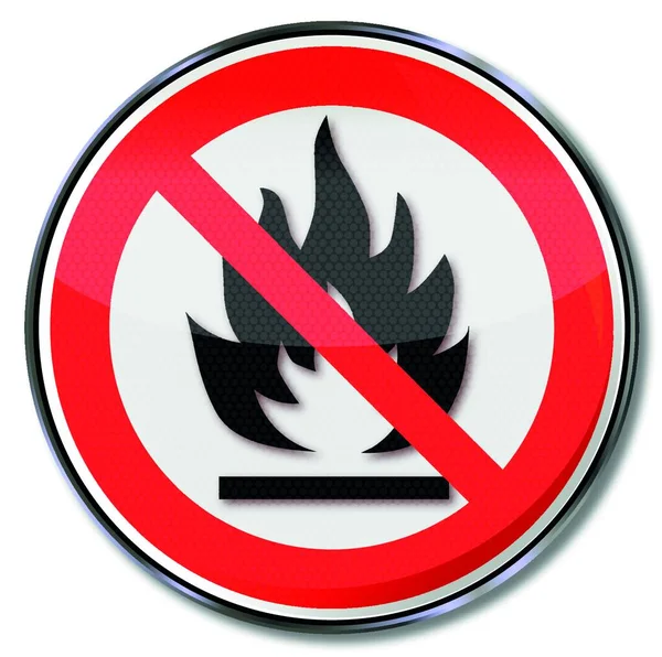 Πινακίδα Απαγόρευσης Ανοικτών Πυρκαγιών Και Φρεατίων — Διανυσματικό Αρχείο