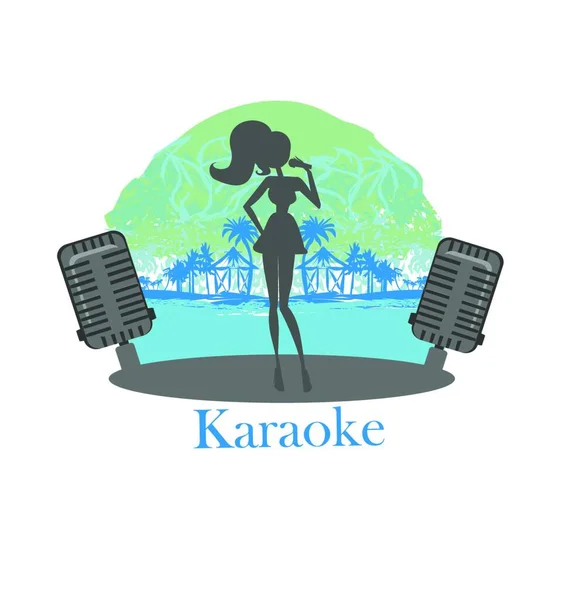 Karaoke Nacht Icoon Illustratie Witte Achtergrond — Stockvector