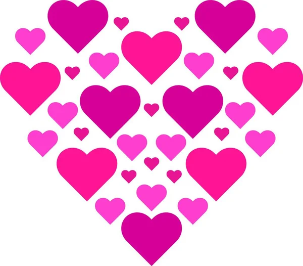 多くの小さな心の心 バレンタインデーのための美しいギフトアイデア — ストックベクタ