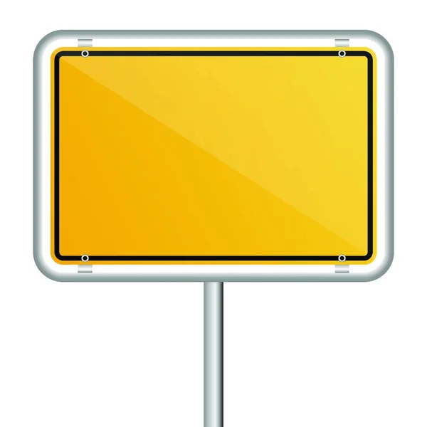 German Town Sign Colored Yellow Free Copy Space Vector File — Stock Vector
