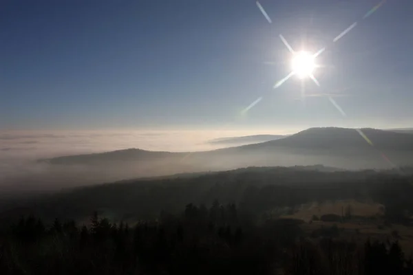 Dieser Blick Geht Von Der Rother Kuppe Richtung Bayern Erste — Stockfoto