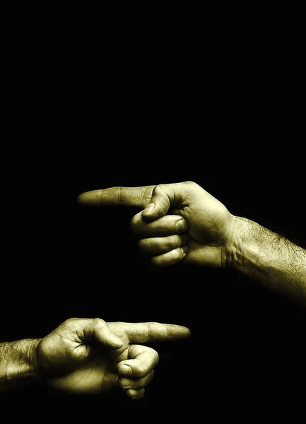 Hand Fist Black Background — Stock Photo, Image