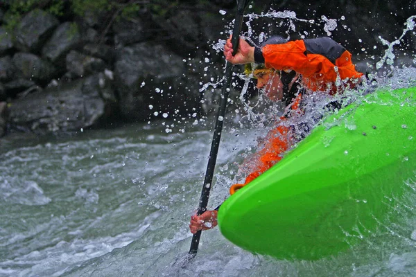 Kajakfahren Auf Der Moesa Tessin Schweiz — Stockfoto