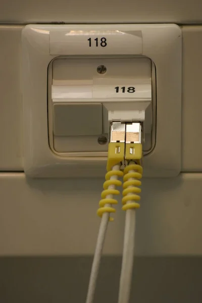 Kabelové Elektrické Energie Elektrotechnika — Stock fotografie