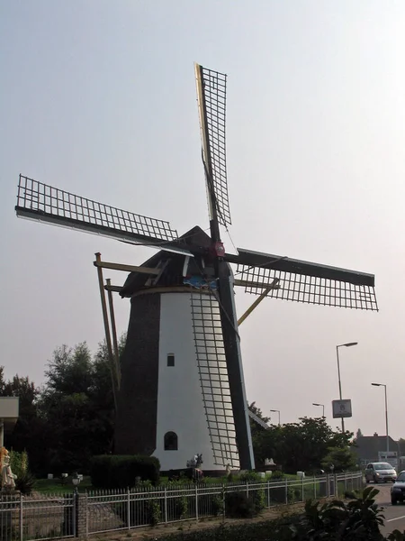 Vue Panoramique Paysage Avec Bâtiment Moulin Vent — Photo