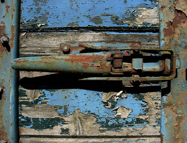 Old Wooden Door Lock — Stock Photo, Image