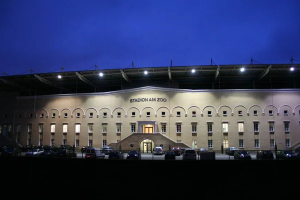 Stadion Zoo Fußballstadion Wuppertal Der Abenddämmerung Hergestellt Mit Canon Eos — Stockfoto