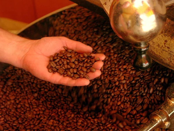 Gebrande Bruine Koffiebonen — Stockfoto