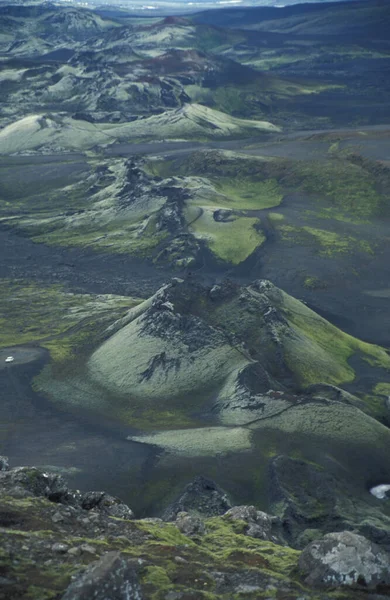 Hilera Cráteres Largo Que Formó Una Única Erupción —  Fotos de Stock