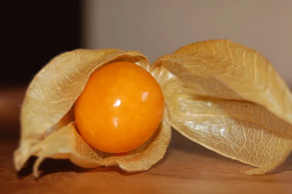 100G Physalis 306Kj Vagy 72Kcal Tartalmaz Gazdag Provitaminban Vitaminban Vitaminban — Stock Fotó