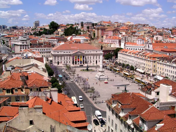 Utsikt Över Rossio Square Maj — Stockfoto