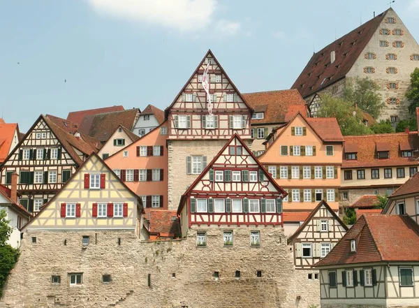 Sváb Terem Comburg Vár Várfal Hohenlohe Wrttemberg Wehrturm Turizmus — Stock Fotó