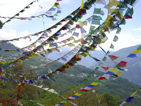 Oración Budista Flags Gangtok Sikkim India — Foto de Stock