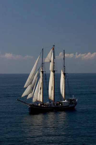 Vista Panorâmica Dos Detalhes Barco Vela — Fotografia de Stock