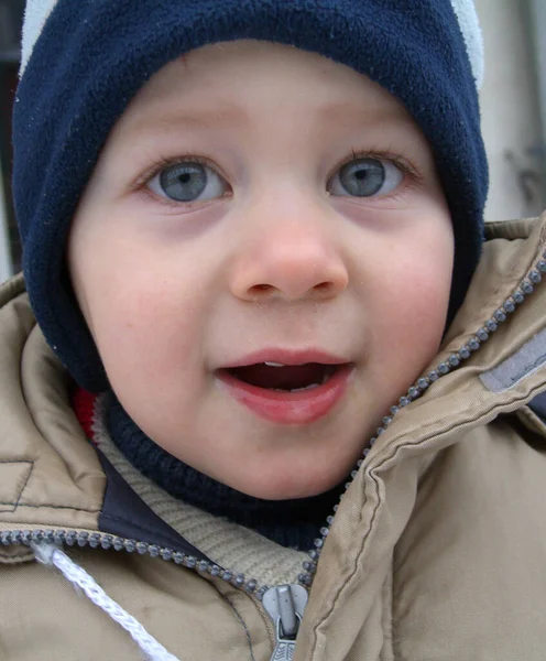 Portret Małego Chłopca Kapeluszu — Zdjęcie stockowe