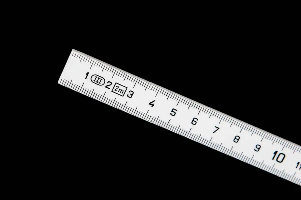 Black White Measuring Tape Dark Background — Stock Photo, Image