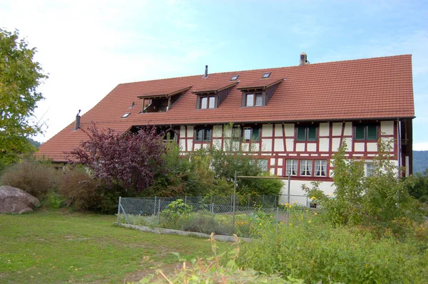 Altes Holzhaus Und Garten — Stockfoto