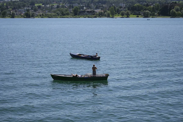 Pescadores Lago Constanza — Foto de Stock