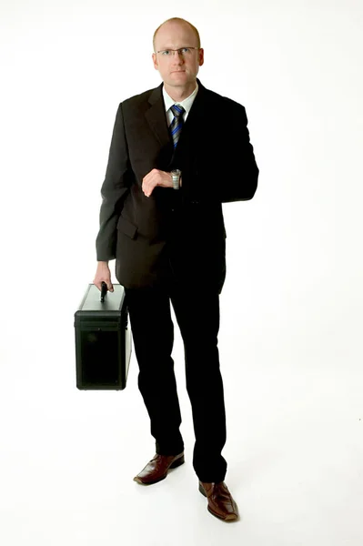 Portrait Handsome Businessman White Stock Photo