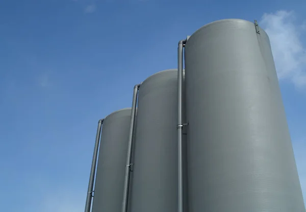 Industrial Factory Steel Pipelines Blue Sky — Stock Photo, Image